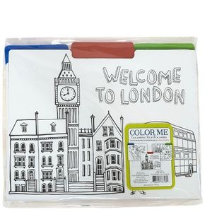 Color Me Set Of 9 Coloring File Folders Globe Trotter Travel New Open Package